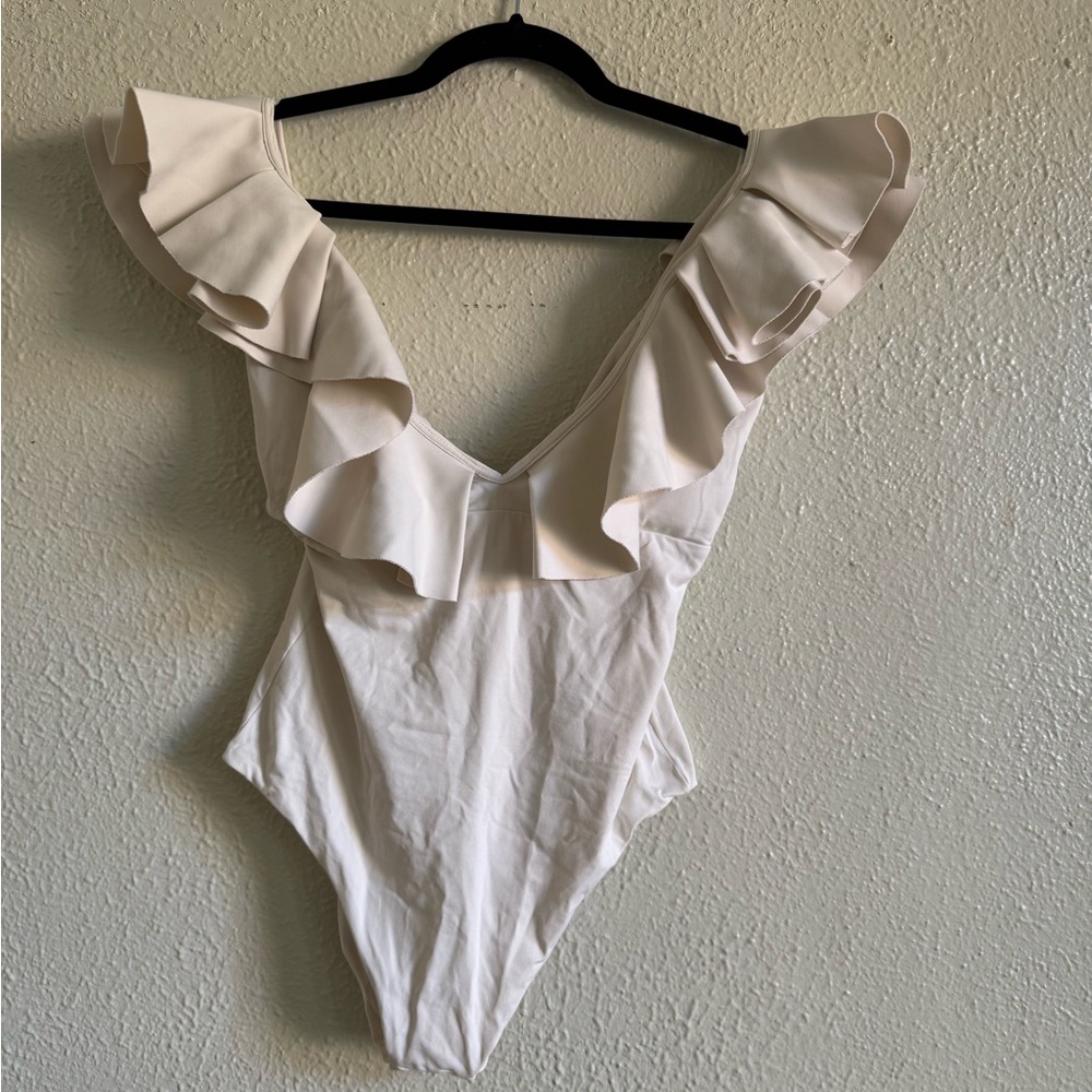 Ruffled Cream Bodysuit